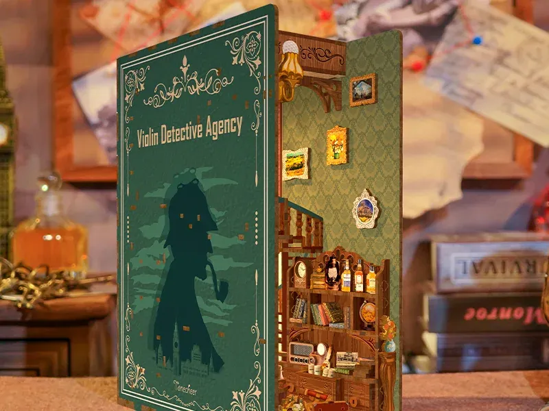 Book nook Cabinet d'enquete victorien