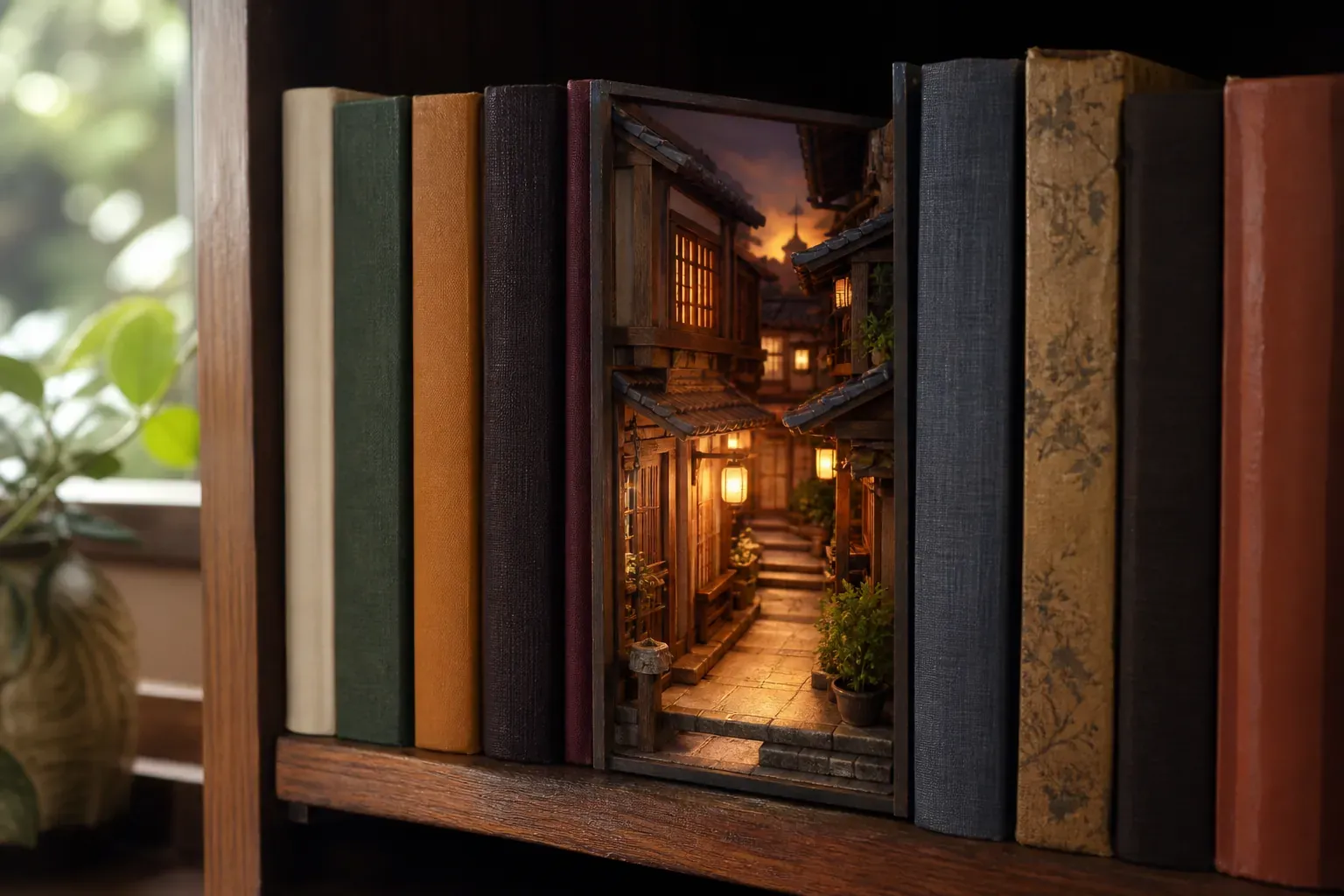 Illustration de l'article : Un book nook diy kit crée un décor miniature entre vos livres