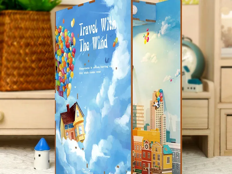 Book nook Maison volante facon film d'animation