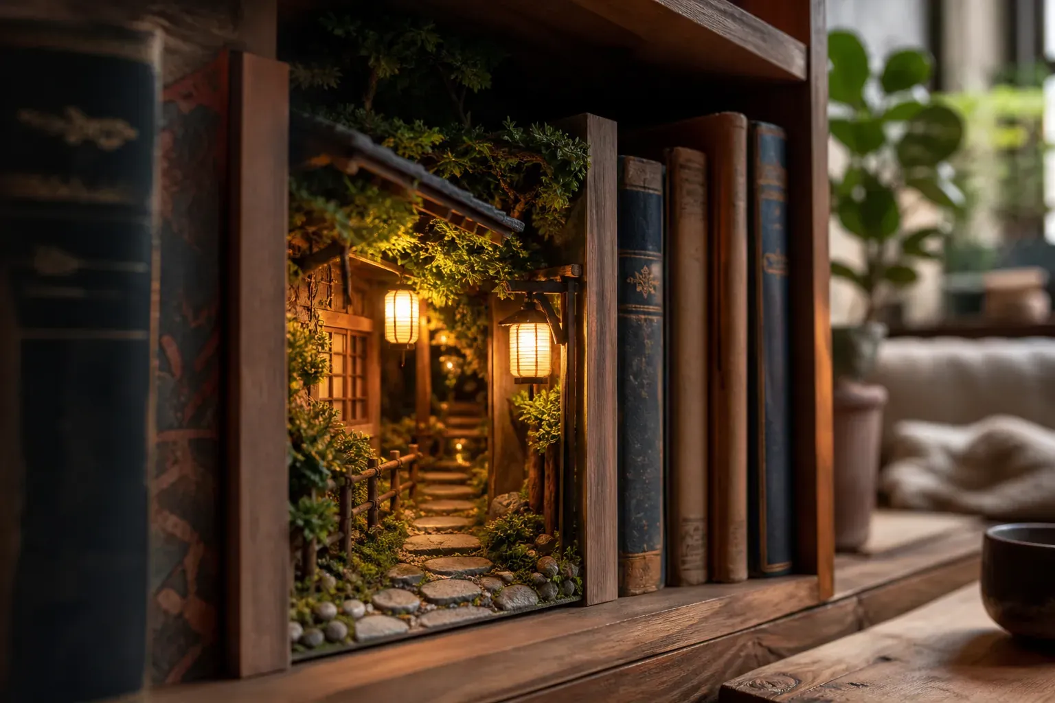 Illustration de l'article : Un book nook Ghibli donne vie à votre bibliothèque