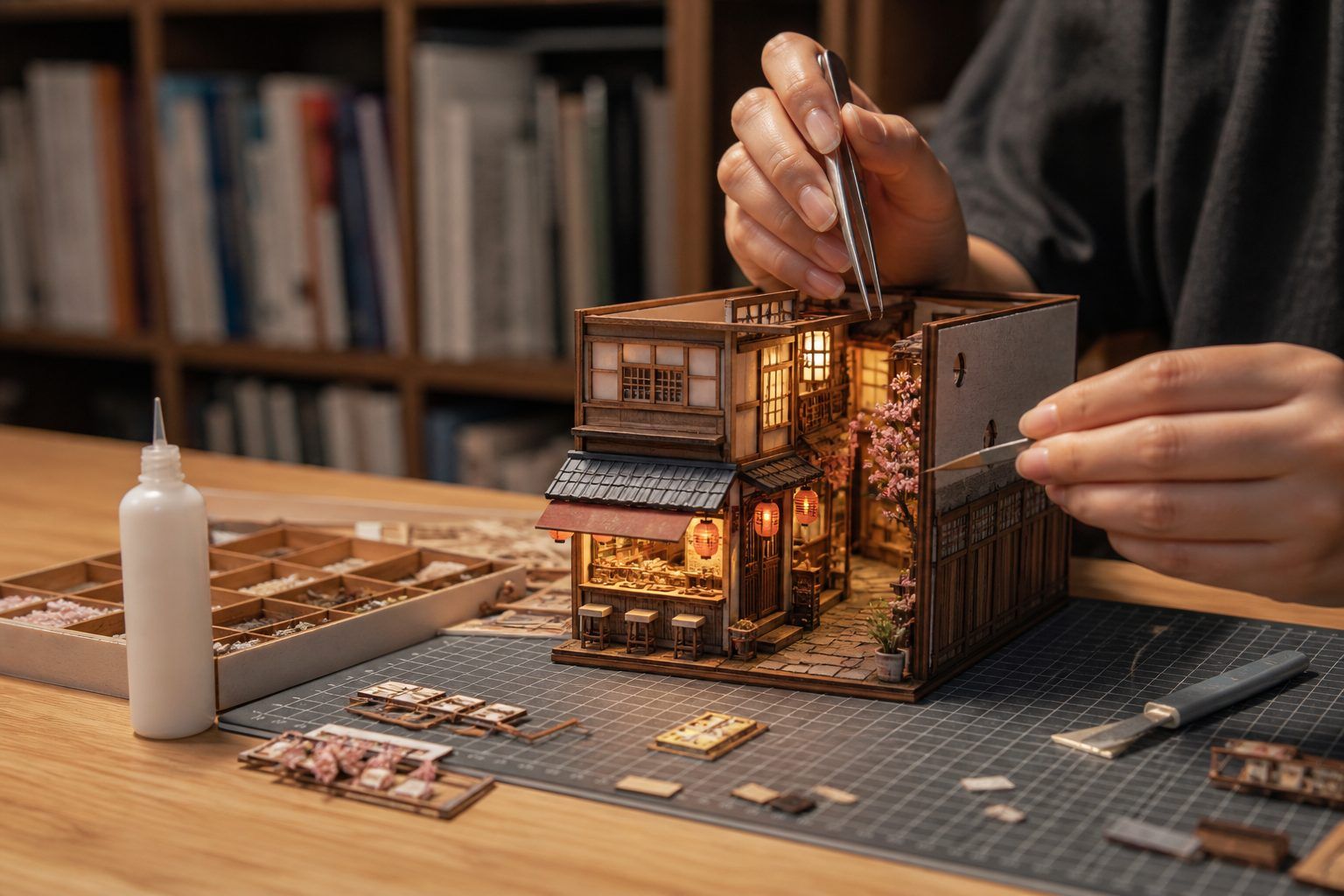 Monter un book nook japonais sans abîmer les détails