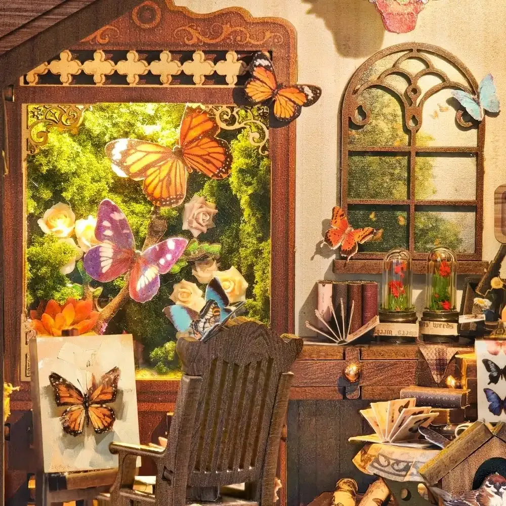 Book nook Maison des Papillons : photo 4 du diorama