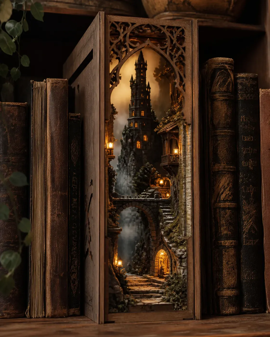 Illustration de l'article : Un book nook du Seigneur des Anneaux transforme votre bibliothèque