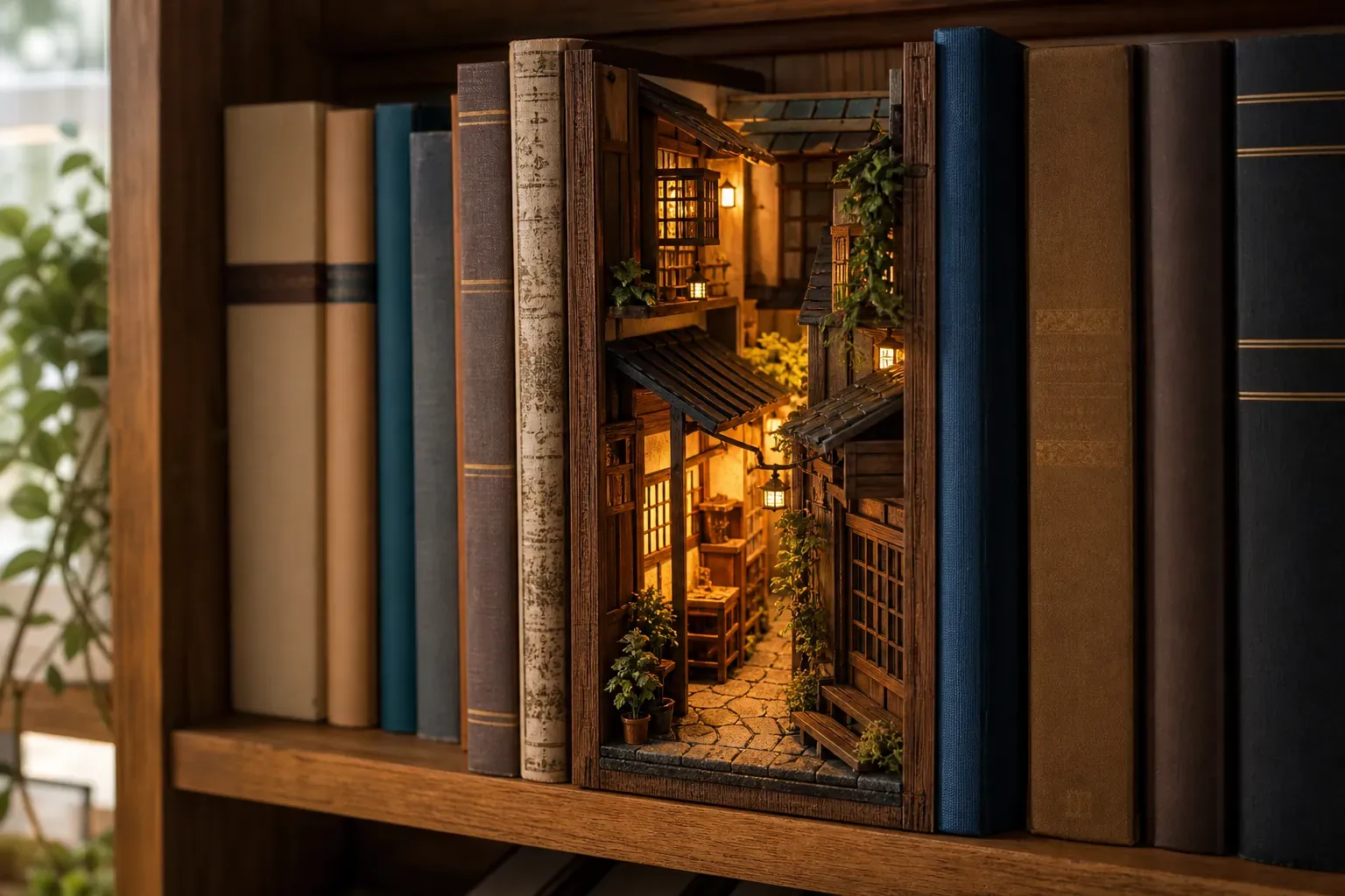 Illustration de l'article : La maquette book nook transforme une étagère en décor miniature