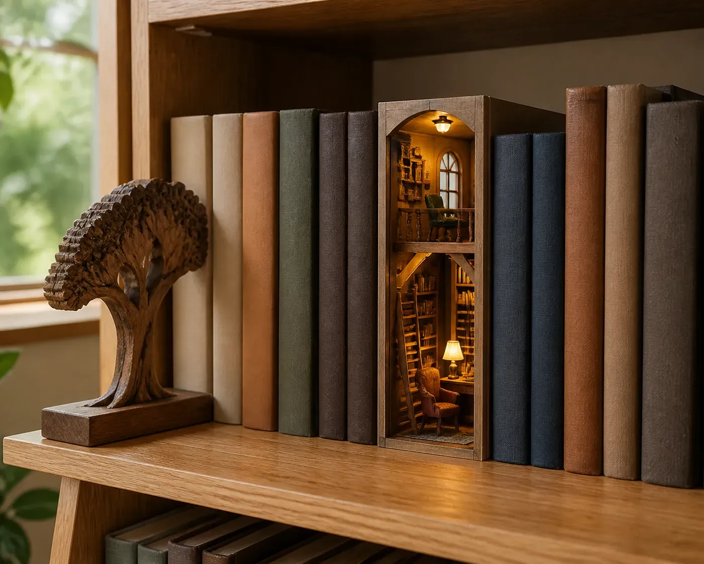Illustration de l'article : Un serre-livre en bois maintient vos livres avec style