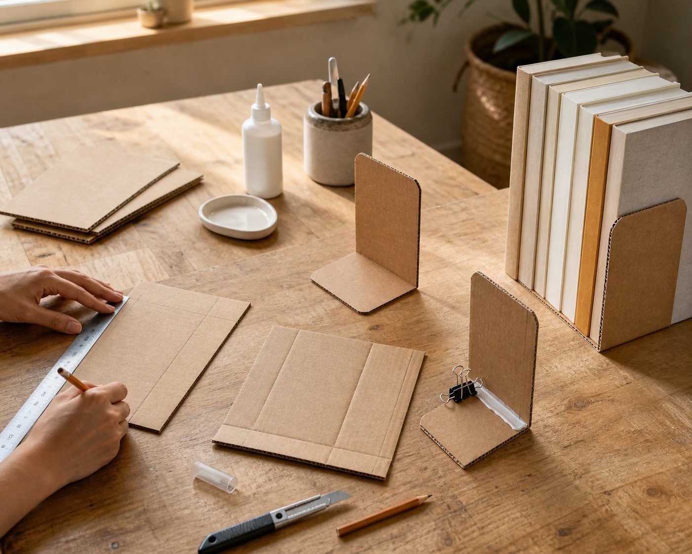 Comment fabriquer un serre-livre en carton, étape par étape ?