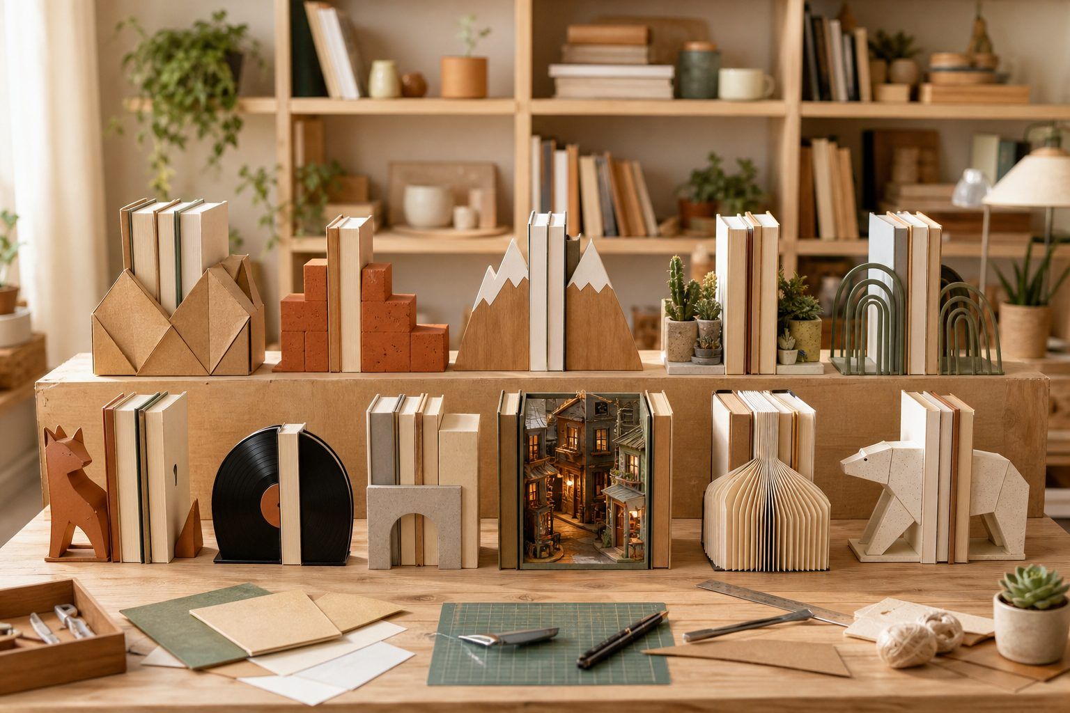 10 idées de serre-livres originaux, du carton au book nook miniature