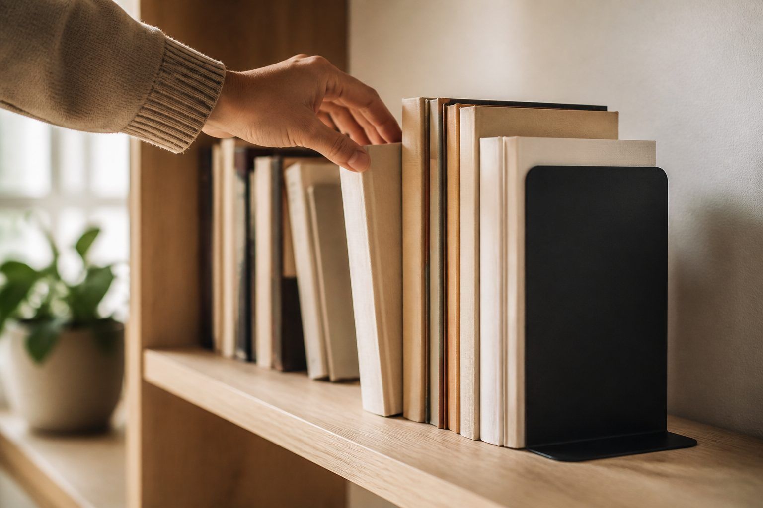 Comment faire tenir des livres sur une étagère avec un serre-livre ?